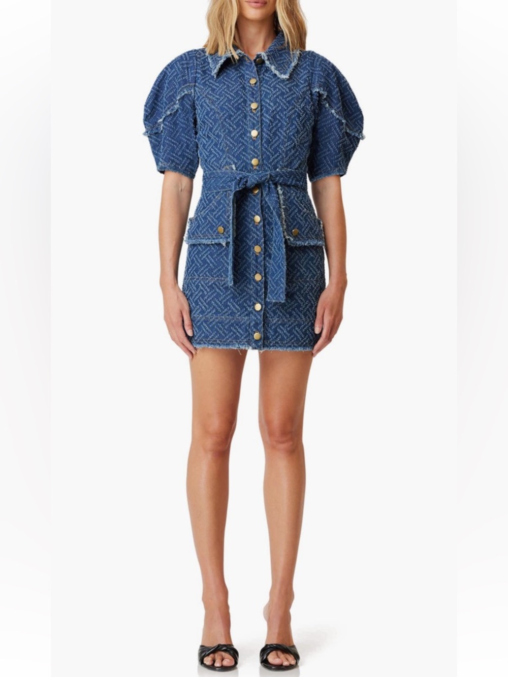 Elliatt Cora Denim Mini Shirt Dress